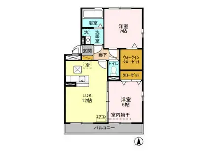 ツクバリゾートマンション マリフェスタ(2LDK/1階)の間取り写真