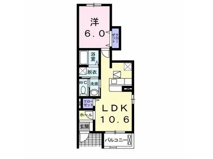 ORIENS赤羽(1LDK/1階)の間取り写真