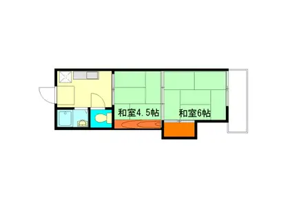 中嶋マンション(1DK/1階)の間取り写真