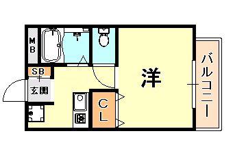 シャルマン住吉(ワンルーム/1階)の間取り写真
