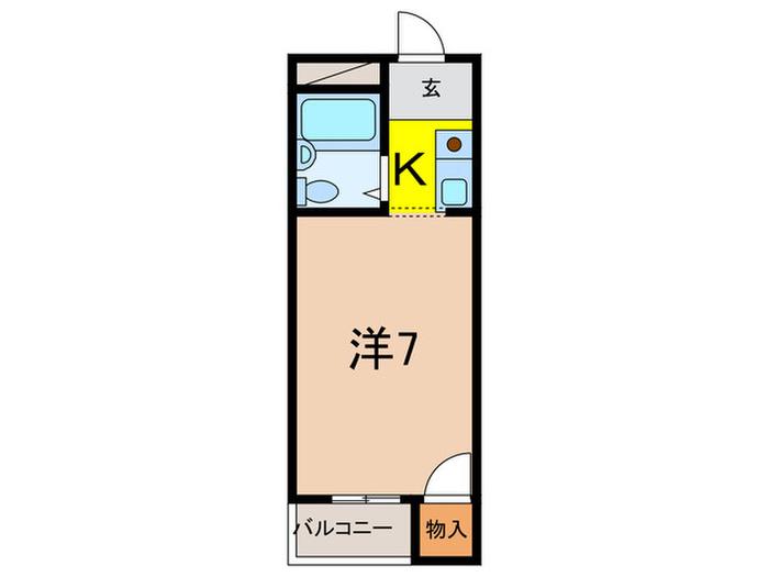 サザンビラ(ワンルーム/3階)の間取り写真