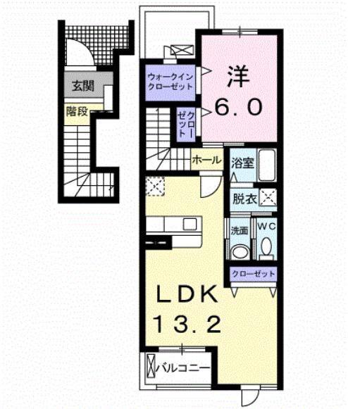 グリシーナ(1LDK/2階)の間取り写真