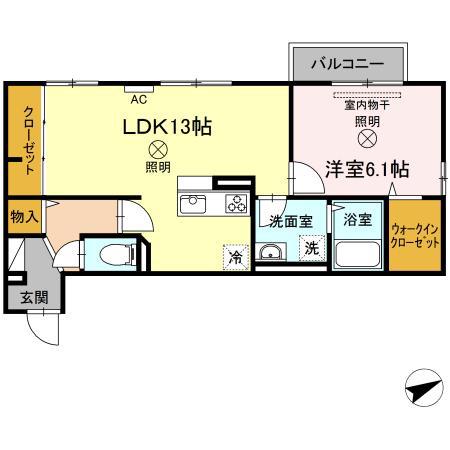 ベル・メゾンII(1LDK/1階)の間取り写真