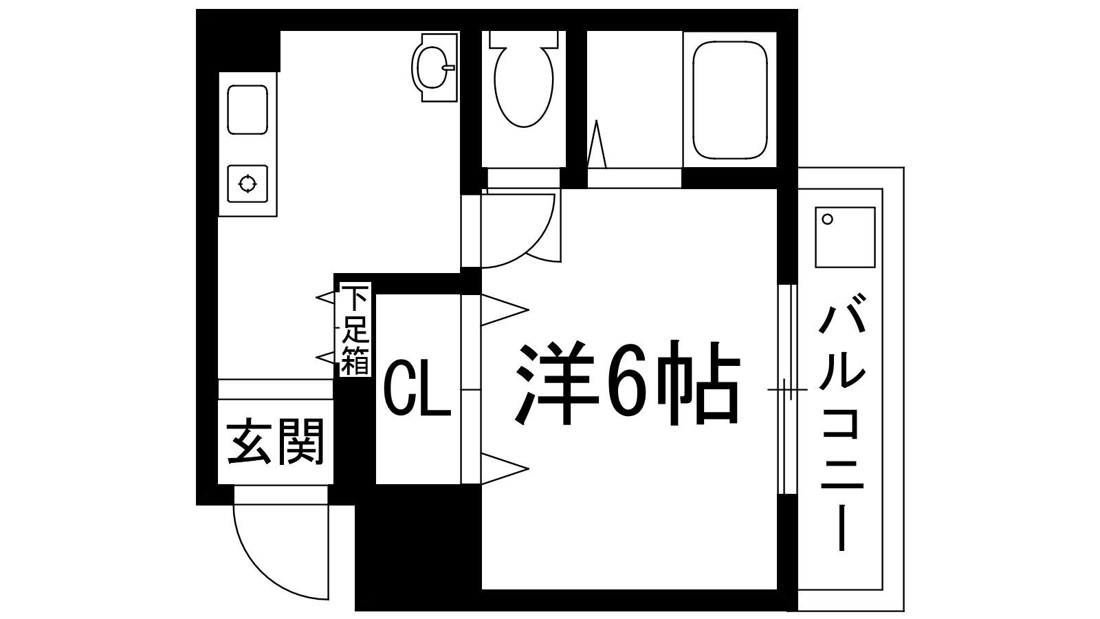 シャンラヴィヌ(1K/1階)の間取り写真