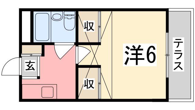 城北ハイツ(1K/2階)の間取り写真