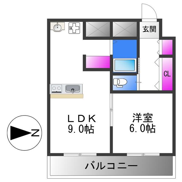 ルヴェール光陽(1LDK/3階)の間取り写真