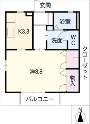 リベール(1K/1階)の間取り写真