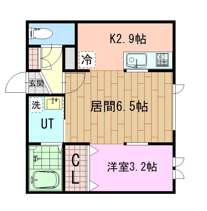 ガーデンクリスタル春光台II(1LDK/2階)の間取り写真