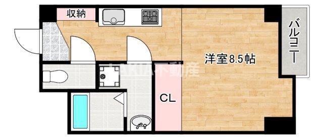 コスタ文の里(1K/3階)の間取り写真