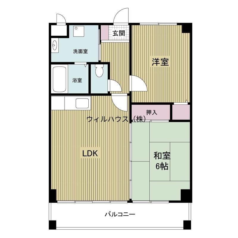 サンライズ三国ヶ丘(2LDK/4階)の間取り写真