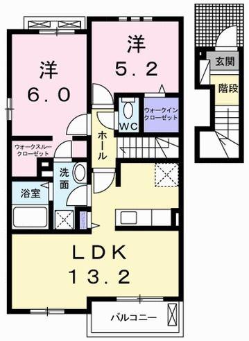 グランハピネス IV(2LDK/2階)の間取り写真