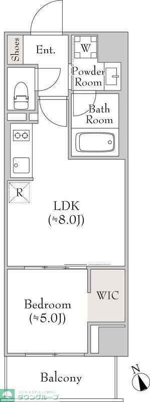 ルミーク門前仲町(1LDK/9階)の間取り写真