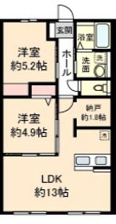 CANTISLAZYII(2LDK/2階)の間取り写真