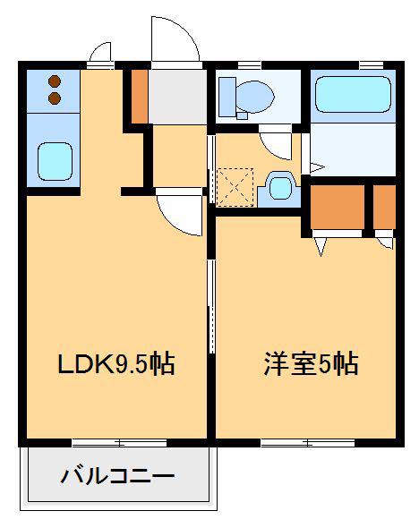 ステラハイツB(1LDK/1階)の間取り写真
