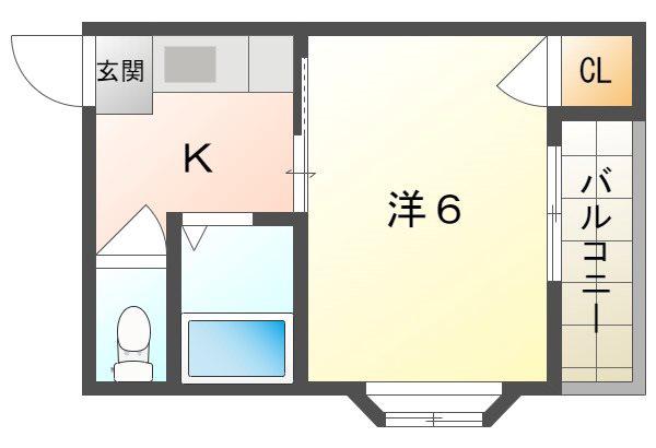 ラウレア門真(1K/3階)の間取り写真