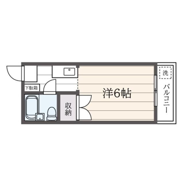 ビューハイツI(1K/1階)の間取り写真