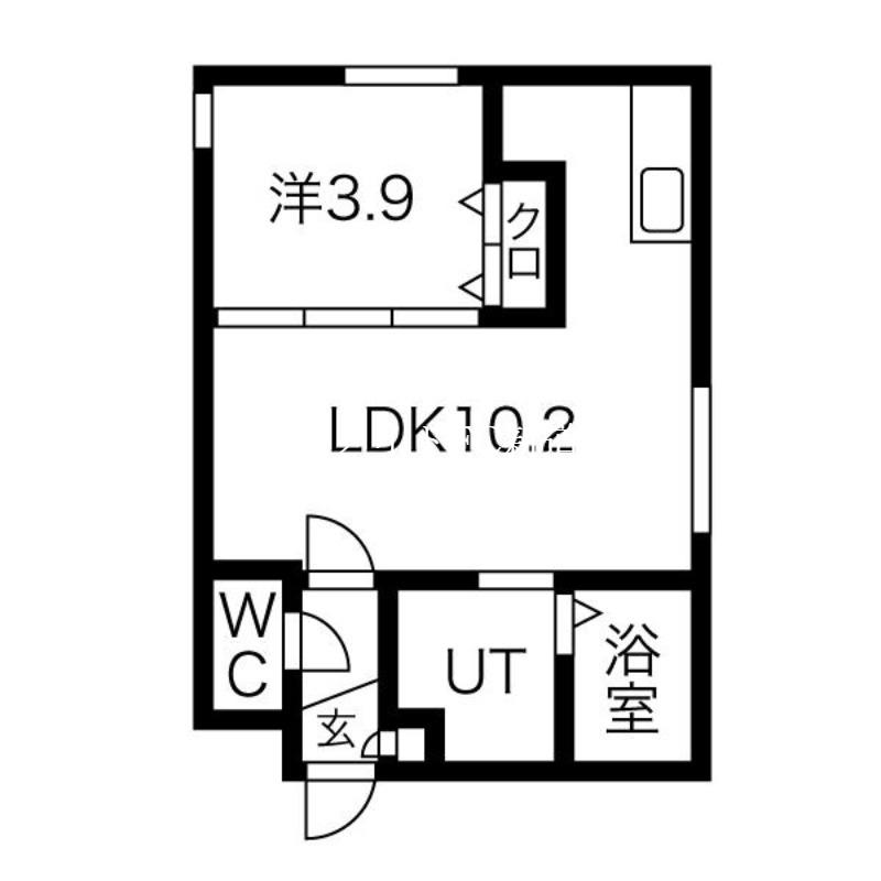 アルテ麻生(1LDK/1階)の間取り写真