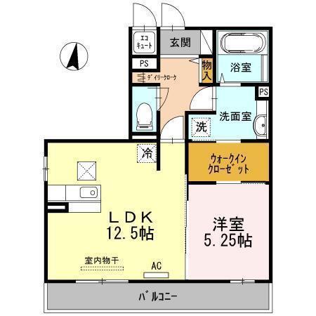 ヴィサージュ(1LDK/3階)の間取り写真