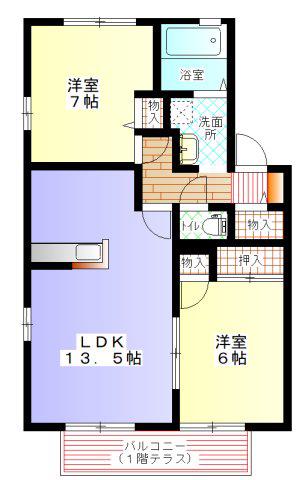 セジュールエル(2LDK/2階)の間取り写真