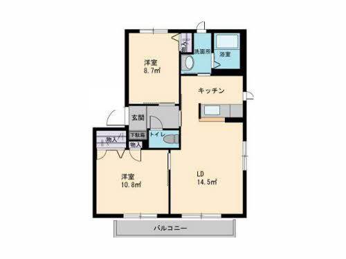 シャーメゾン藤C(2LDK/1階)の間取り写真