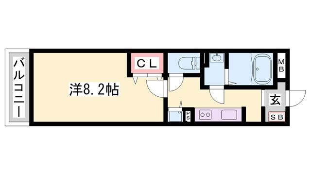 トレス・ツリー(1K/2階)の間取り写真