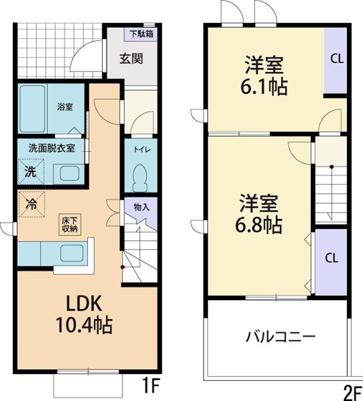 FOLIAR (2LDK/1階)の間取り写真