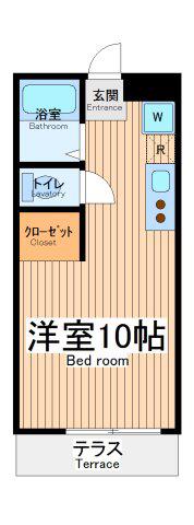 オクテットビー(ワンルーム/1階)の間取り写真