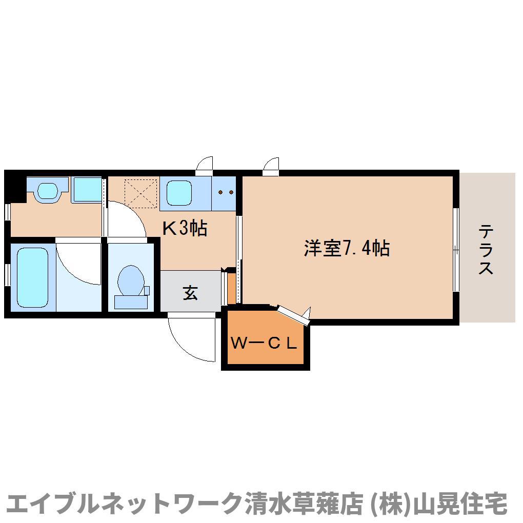 サンガーデン(1K/1階)の間取り写真