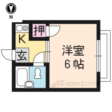 ニューハイツ橋(1K/3階)の間取り写真
