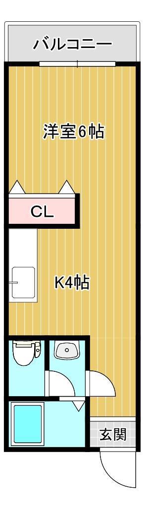 シェーンブルンハウス(ワンルーム/2階)の間取り写真