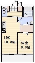 メディカルガーデン谷塚A(1LDK/2階)の間取り写真