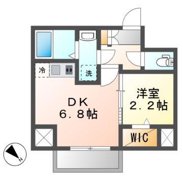 CREST TAPP東別院(1DK/14階)の間取り写真