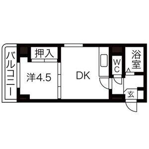 グランビュー中島公園(1DK/3階)の間取り写真