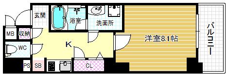 エイペックス梅田東(1K/3階)の間取り写真