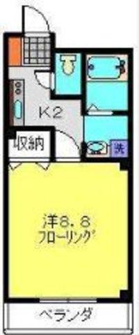 アンプルールフェール宮内(1K/3階)の間取り写真