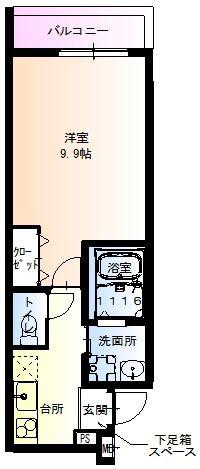 フジパレス針中野VI番館(1K/1階)の間取り写真