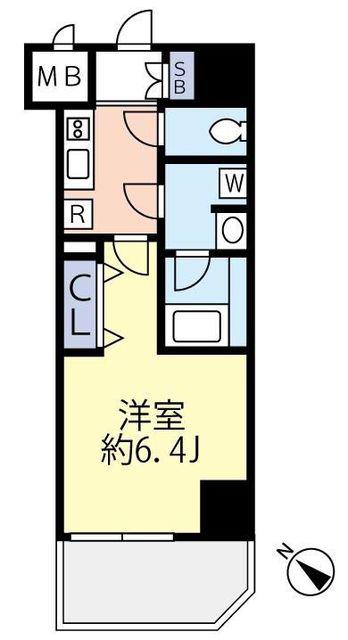 グランヴァンプレミアム新小岩(1K/8階)の間取り写真