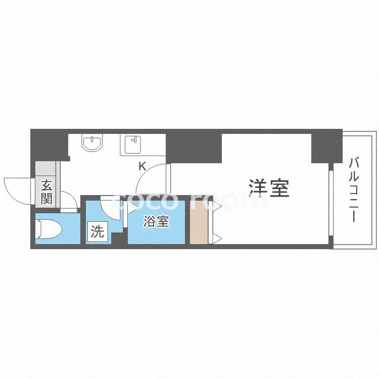 LINK GALAXY(1K/7階)の間取り写真