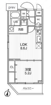 ALIVIS志村三丁目(1LDK/3階)の間取り写真