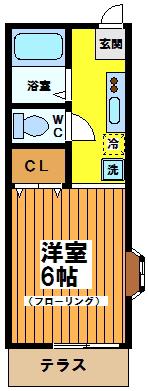 ベルメゾン(1K/1階)の間取り写真