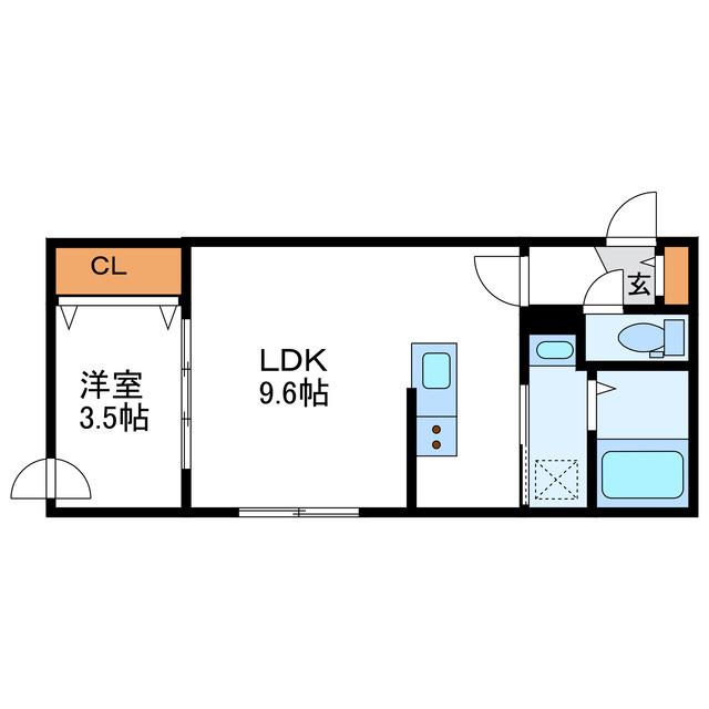 QR キューアール(1LDK/5階)の間取り写真