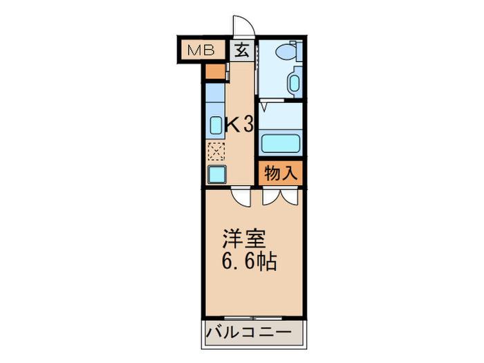GATHER HOUSE 宮崎台(1K/3階)の間取り写真