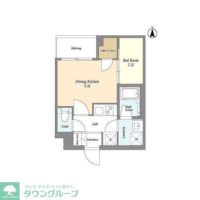 スタイリオ東品川(1DK/1階)の間取り写真