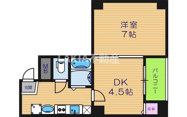 GRAND VERY(2K/4階)の間取り写真