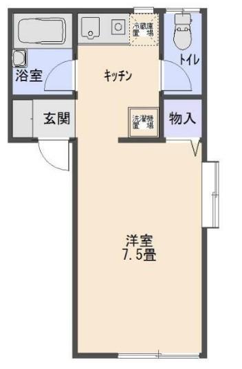アイジェイハウス東(ワンルーム/1階)の間取り写真
