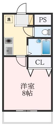 グランドールムラタ(1K/2階)の間取り写真