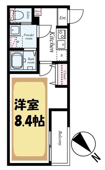 GRADUS北越谷(1K/2階)の間取り写真