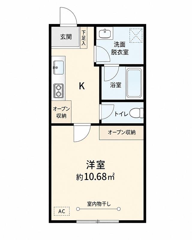 LUCENT船橋(1K/2階)の間取り写真