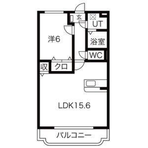 ユーミープランドール(1LDK/2階)の間取り写真
