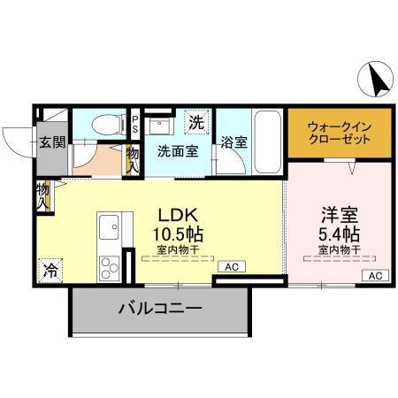 ソヴリンティ(1LDK/2階)の間取り写真